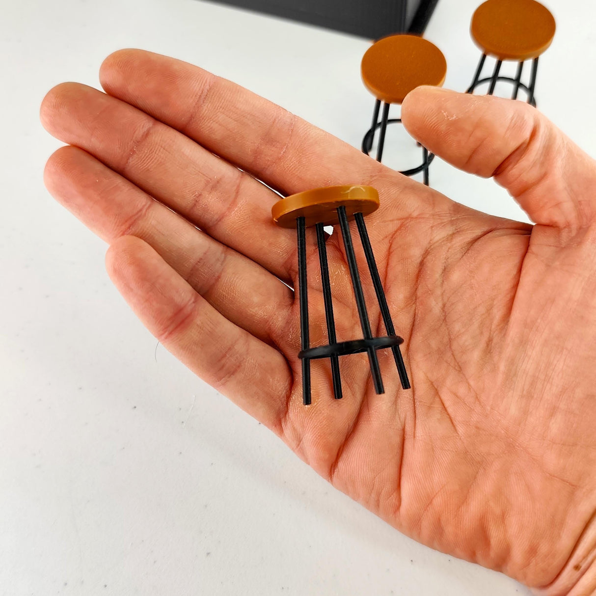 Miniature Bar Counter Set 1:12 Scale Dollhouse Bar | Tiny Bar Furniture Mini Bar Scene | Pub & Stools