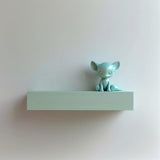 3D Printed Fantasy Fox Wall Shelf | Minimal Floating Display Ledge with Cute Creature Buddy | Modern Kids Room and Cozy Gaming Decor Accent