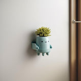 3D Printed Character Wall Planter Shelf | Cute Kawaii Wall Mounted Pot | Minimal Playful Decor Accent for Small Plants in Entryway or Office