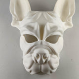 3D Printed Bulldog Mask | Modern Dog Face Sculpture | French Bulldog Cosplay Prop