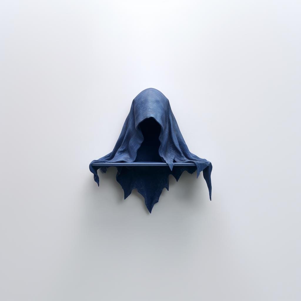 3D Printed Cloaked Wraith Wall Shelf | Gothic Fantasy Hooded Figure Floating Ledge | Horror Wall Decor Accent for Books, Candles & Crystals
