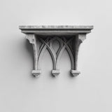 3D Printed Gothic Arch Wall Shelf | Medieval Cathedral Floating Ledge | Dark Fantasy Home Decor Display for Candles, Crystals and Icons