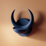 3D Printed Horned Wall Shelf Bowl | Crescent Horn Floating Decor Ledge | Fantasy Minimal Wall Decor Art for Entryway, Bedroom or Living Room