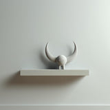 3D Printed Horned Creature Shelf | Minimal Fantasy Floating Ledge Display | Cute Modern Room Decor Accent for Bedroom Gaming Setup Office