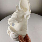 3D Printed Bulldog Mask | Modern Dog Face Sculpture | French Bulldog Cosplay Prop