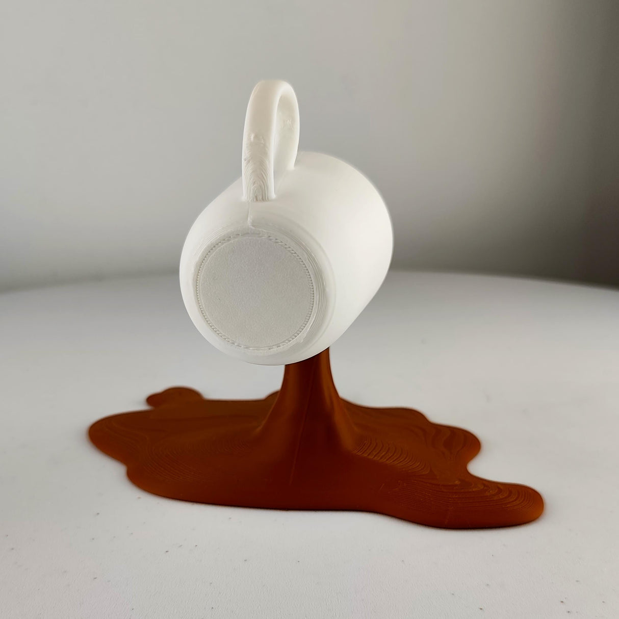 Spilled Espresso Macchiato Cup Sculpture | 3D Printed Coffe Cup Art | Coffee Lover Gift