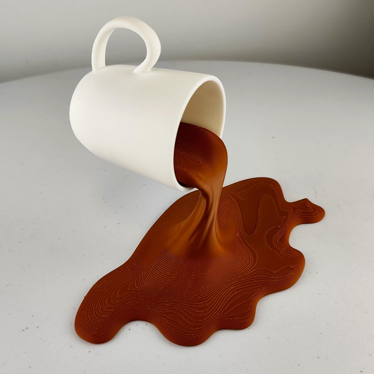 Spilled Espresso Macchiato Cup Sculpture | 3D Printed Coffe Cup Art | Coffee Lover Gift