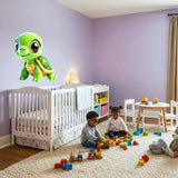 Cute 3D Sea Turtle Wall Decal | Nursery Ocean Decor | Kids Room Animal Sticker | Playroom Sea Life Art | Green Turtle Graphic