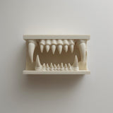 3D Printed Monster Jaw Wall Shelf | Gothic Fanged Mouth Nook | Horror Floating Ledge for Collectibles, Halloween Wall Decor and Gaming Room