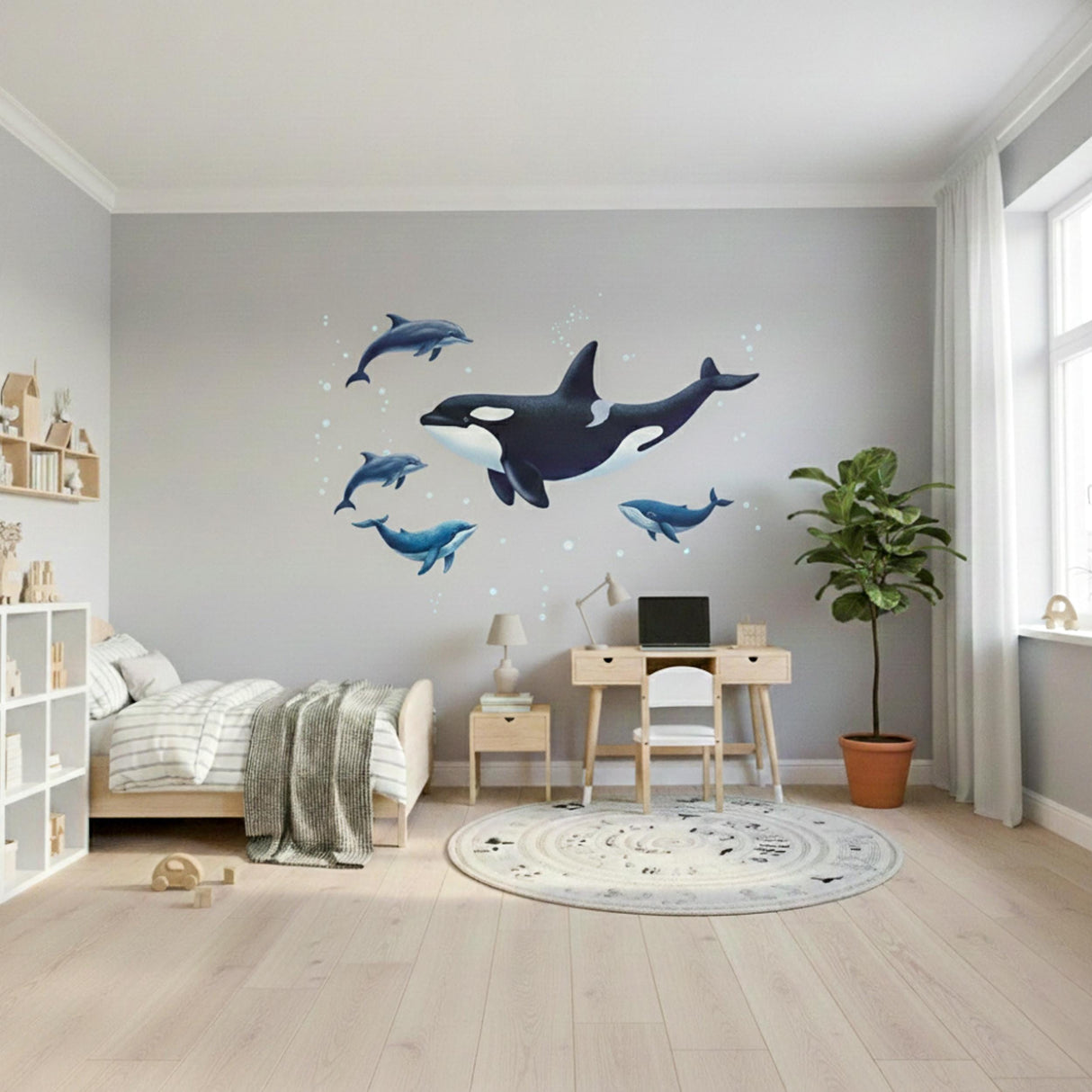 Whale Wall Decal | Ocean Nursery Decor