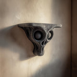 3D Printed Alien Skull Wall Shelf | Sci-Fi Horror Floating Ledge | Dark Fantasy Extraterrestrial Decor for Gaming Rooms and Modern Interiors