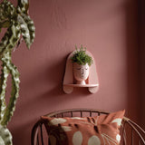 Wall Mounted Face Planter Shelf | 3D Printed Sculptural Wall Decor with Pot | Minimalist Art Shelf for Plants in Modern Interiors Homes