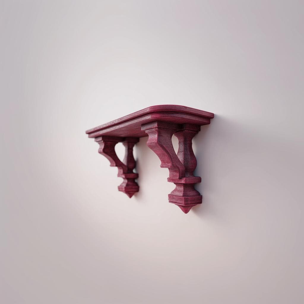 3D Printed Gothic Bracket Wall Shelf | Dark Fantasy Floating Ledge | Ornate Architectural Decor for Gothic Interiors and Modern Spaces
