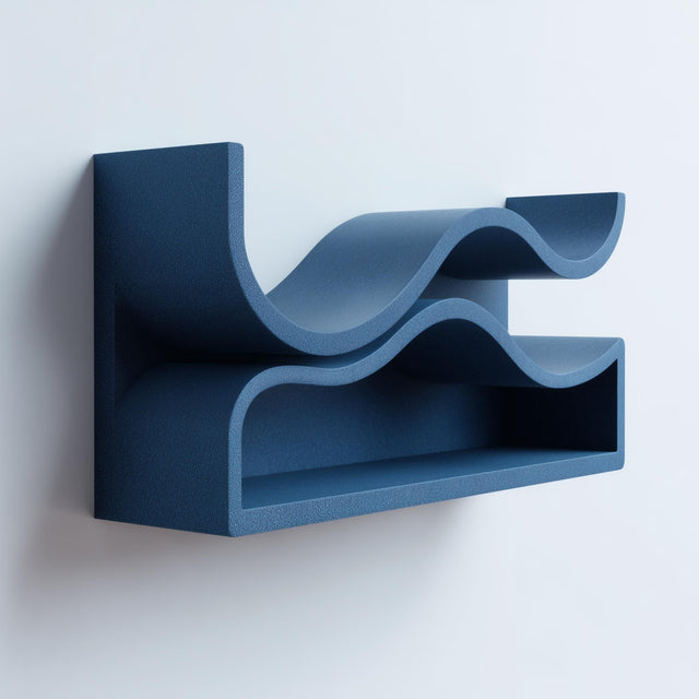 3D Printed Wave Wall Shelf | Sculptural Floating Ledge with Fluid Curves | Modern Abstract Decor for Minimalist Interiors and Creative Spaces
