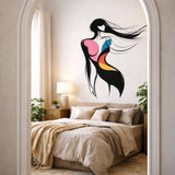 Abstract Woman Wall Art | Fashion Illustration Decal | Minimalist Female Line Art | Modern Home Decor | Salon Wall Sticker | Stylish Lady