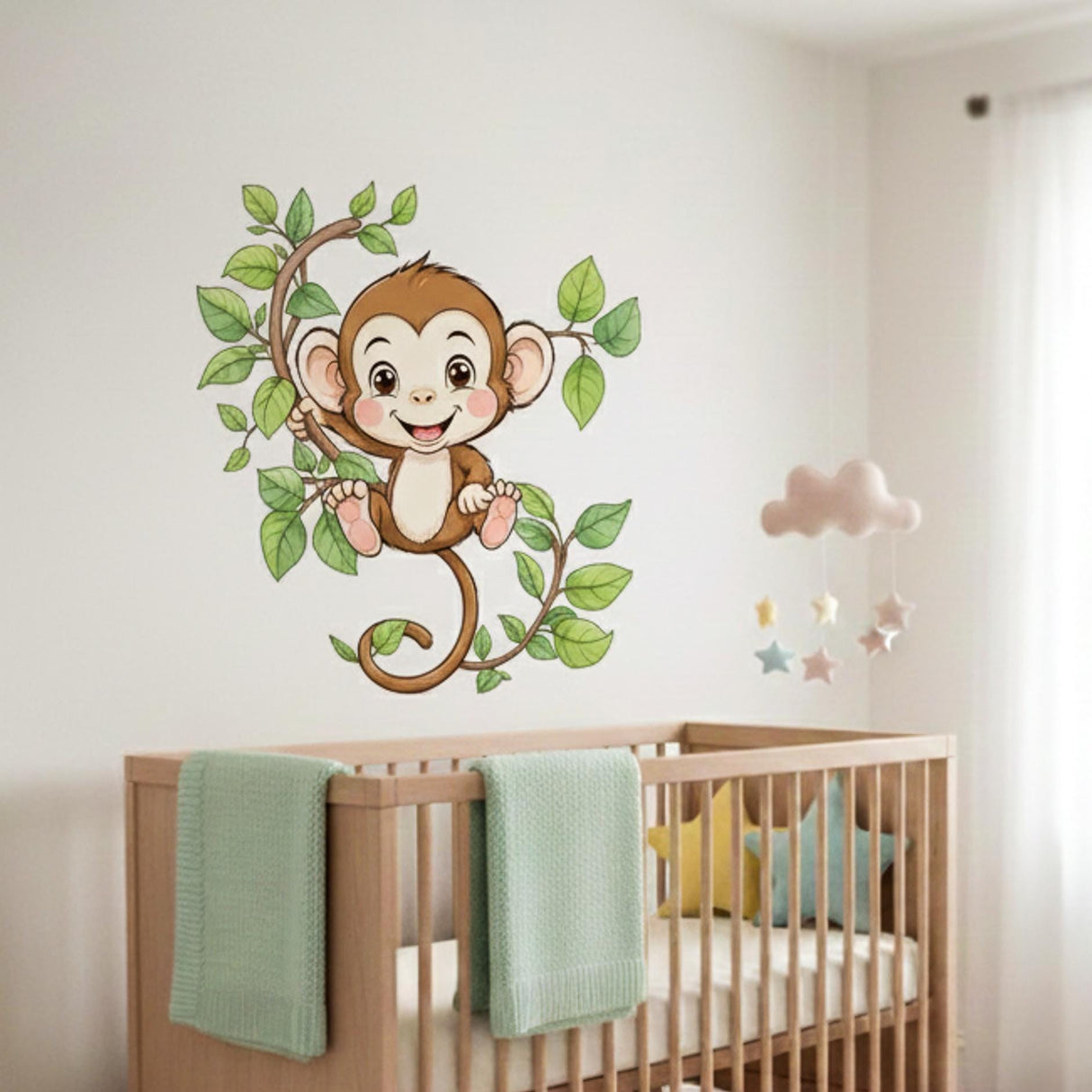 Monkey Wall Decal | Jungle Nursery Decor