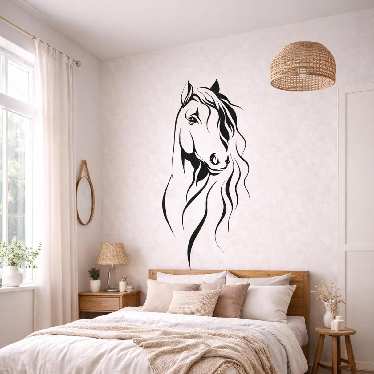 Minimalist Horse Decal | Equestrian Line Art | Modern Farmhouse Decor | Horse Silhouette Sticker | Minimalist Animal Wall Art | Horse Head