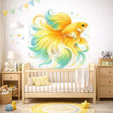 Colorful Betta Fish Decal | Tropical Goldfish Wall Art | Siamese Fighting Fish Sticker | Aquatic Nursery Decor | Zen Fish Mural