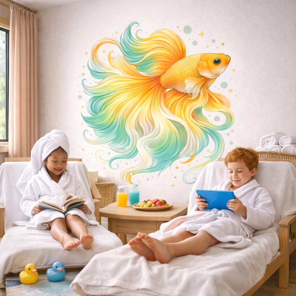 Colorful Betta Fish Decal | Tropical Goldfish Wall Art | Siamese Fighting Fish Sticker | Aquatic Nursery Decor | Zen Fish Mural