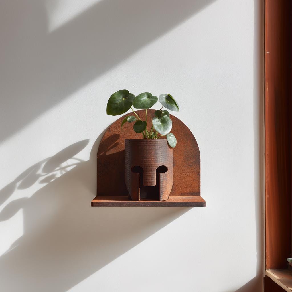 Wall Mounted Sculptural Planter Decor | 3D Printed Face Wall Art with Integrated Ledge | Minimalist Plant Holder for Modern Interior