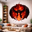 Fantasy red fire dragon wall decal shown in an alternate clean product view.