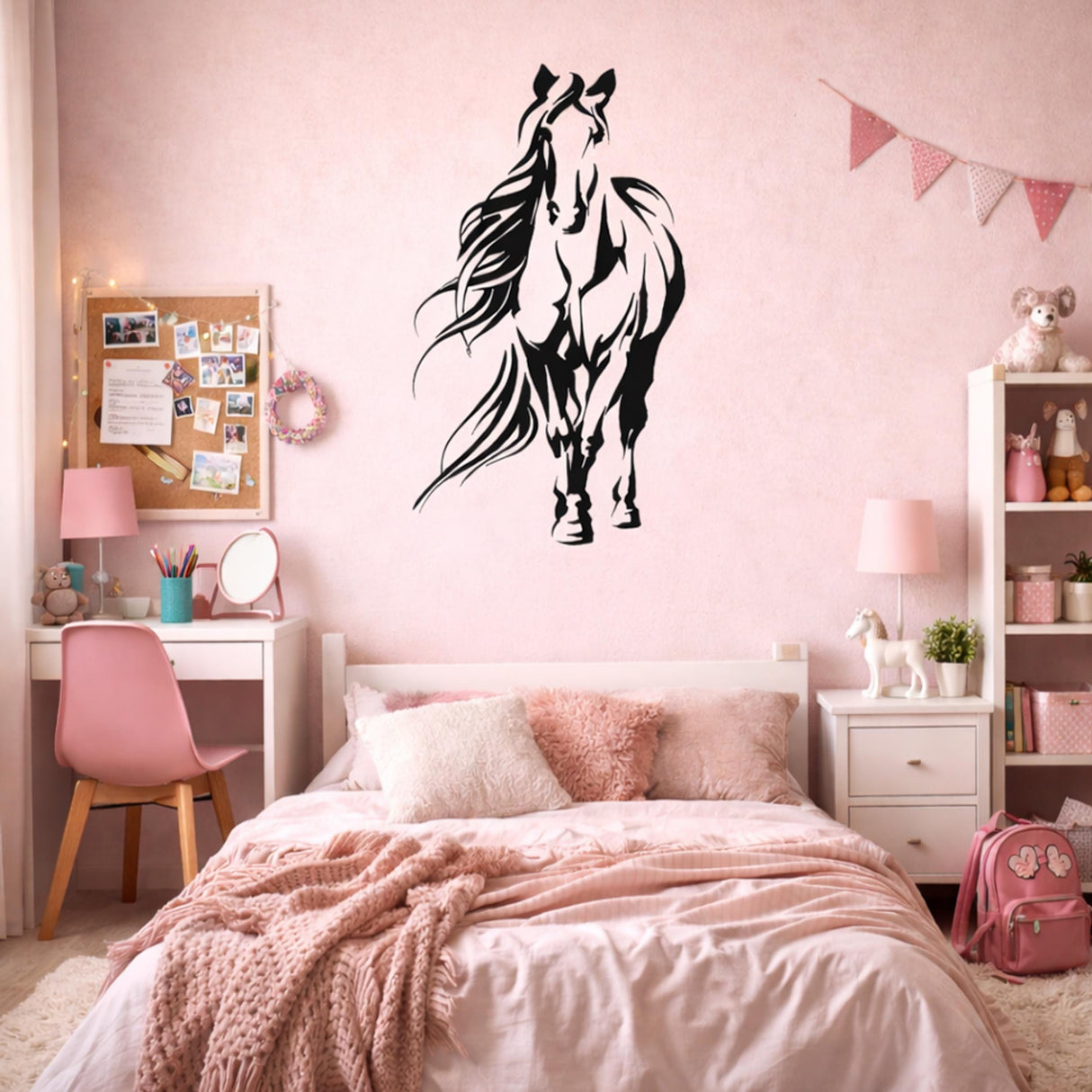 Minimalist Horse Decal | Full Body Line Art | Modern Equestrian Decor | Horse Silhouette Mural | Minimalist Animal Sticker | Horse Wall Art