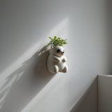 Cute Panda Wall Planter Pot | 3D Printed Animal Hanging Planter | Kawaii Wall Shelf Decor for Nursery, Kids Room and Modern Interiors
