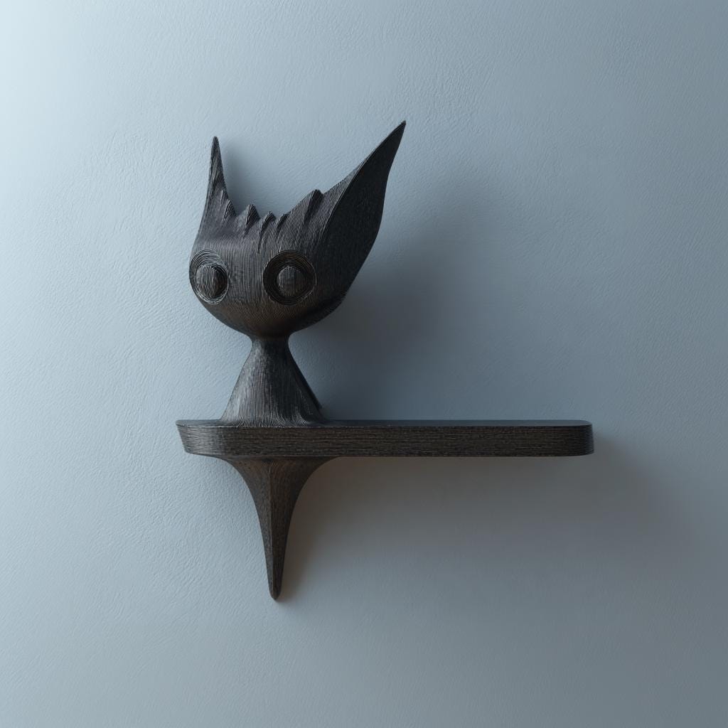 Dark Fantasy Creature Shelf Decor | 3D Printed Sculptural Gothic Accent Shelf | Monster Inspired Wall Art for Modern Alternative Interiors