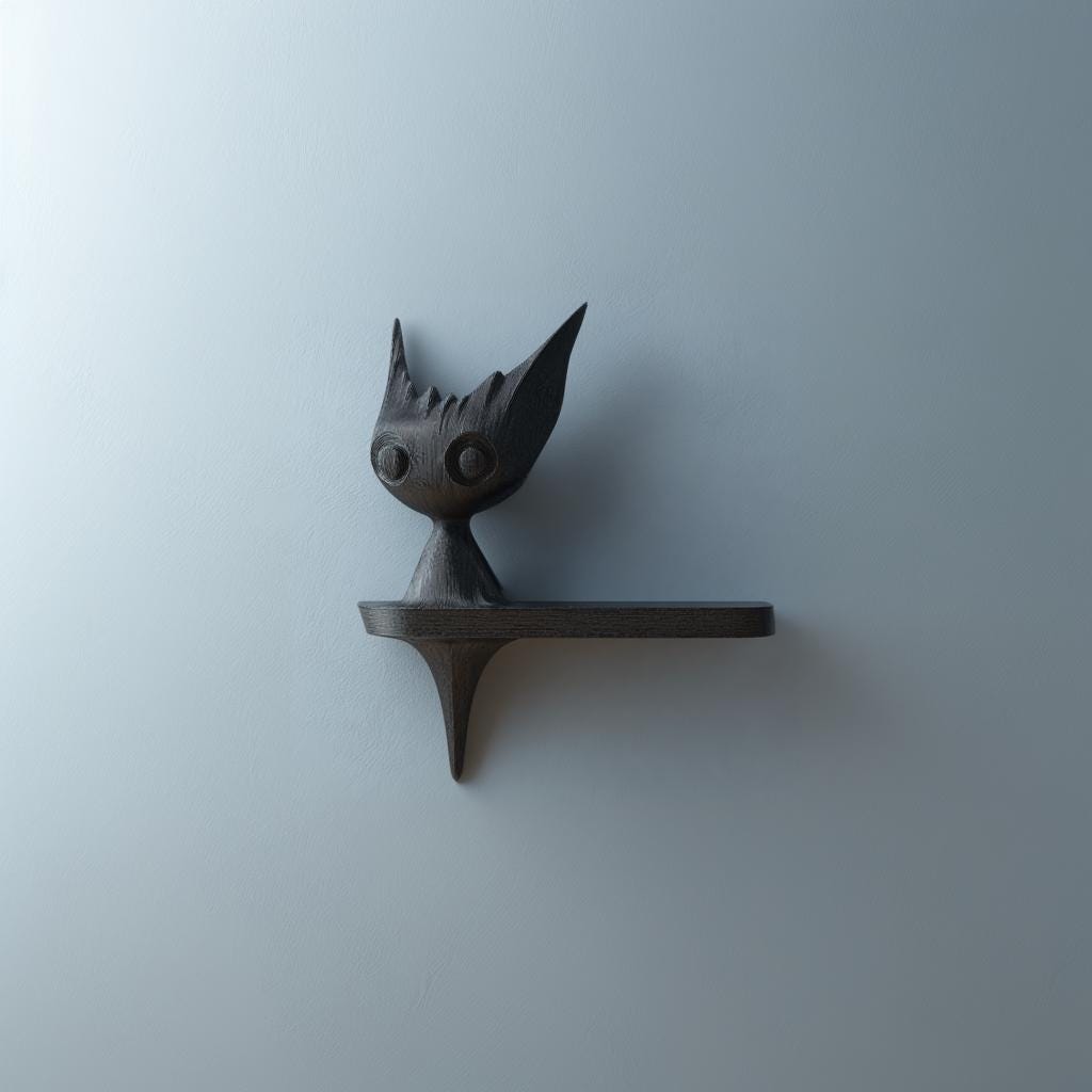 Dark Fantasy Creature Shelf Decor | 3D Printed Sculptural Gothic Accent Shelf | Monster Inspired Wall Art for Modern Alternative Interiors