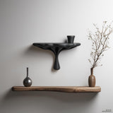 Modern Sculptural Wall Shelf Decor | 3D Printed Organic Minimal Shelf | Dark Contemporary Accent Shelf for Clean and Elegant Interiors