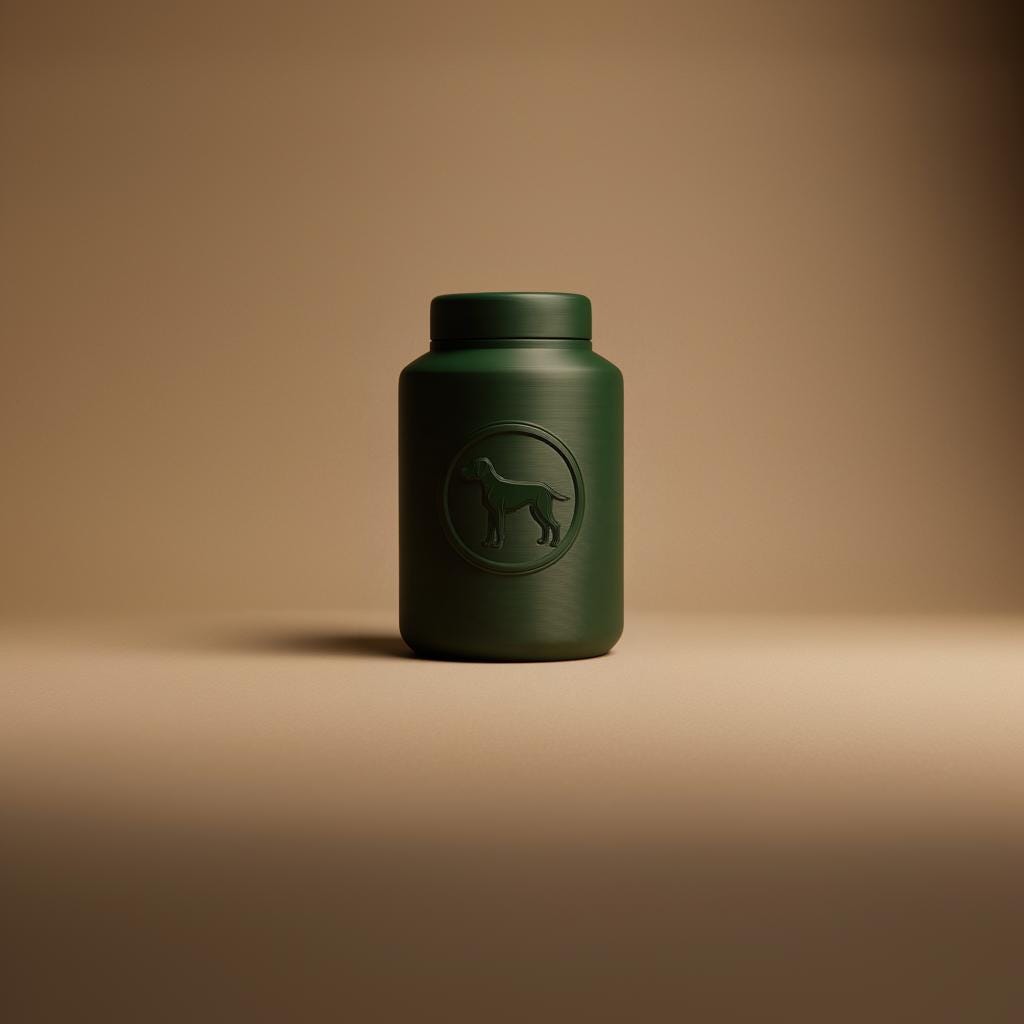 Dog Pet Ashes Urn | 3D Printed Minimal Cremation Keepsake Jar with Dog Emblem for Any Pet | Modern Memorial Decor Sympathy Gift Remembrance