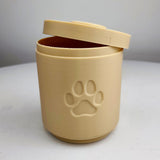 3D Printed Pet Memorial Urn | Minimalist Cylindrical Cremation Urn with Paw Print | Modern Remembrance Decor for Dogs or Cats