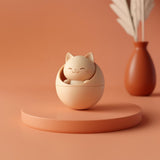 Kawaii Cat Pet Ashes Urn | 3D Printed Cute Memorial Keepsake with Smiling Cat Sculpture | Modern Minimal Pet Remembrance Decor Sympathy Gift