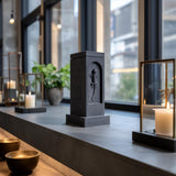 Gecko Pet Ashes Urn Tower | 3D Printed Architectural Memorial Keepsake with Recessed Lizard Relief | Minimal Cremation Decor Sympathy Gift