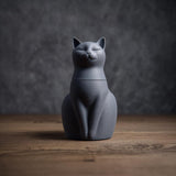 Cat Pet Ashes Urn | 3D Printed Minimal Memorial Keepsake with Serene Cat Sculpture | Modern Cremation Decor, Pet Remembrance Sympathy Gift