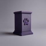 Paw Print Pet Ashes Urn | 3D Printed Minimal Memorial Keepsake Box for Any Pet | Modern Cremation Decor, Pet Loss Sympathy Gift
