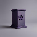 Paw Print Pet Ashes Urn | 3D Printed Minimal Memorial Keepsake Box for Any Pet | Modern Cremation Decor, Pet Loss Sympathy Gift