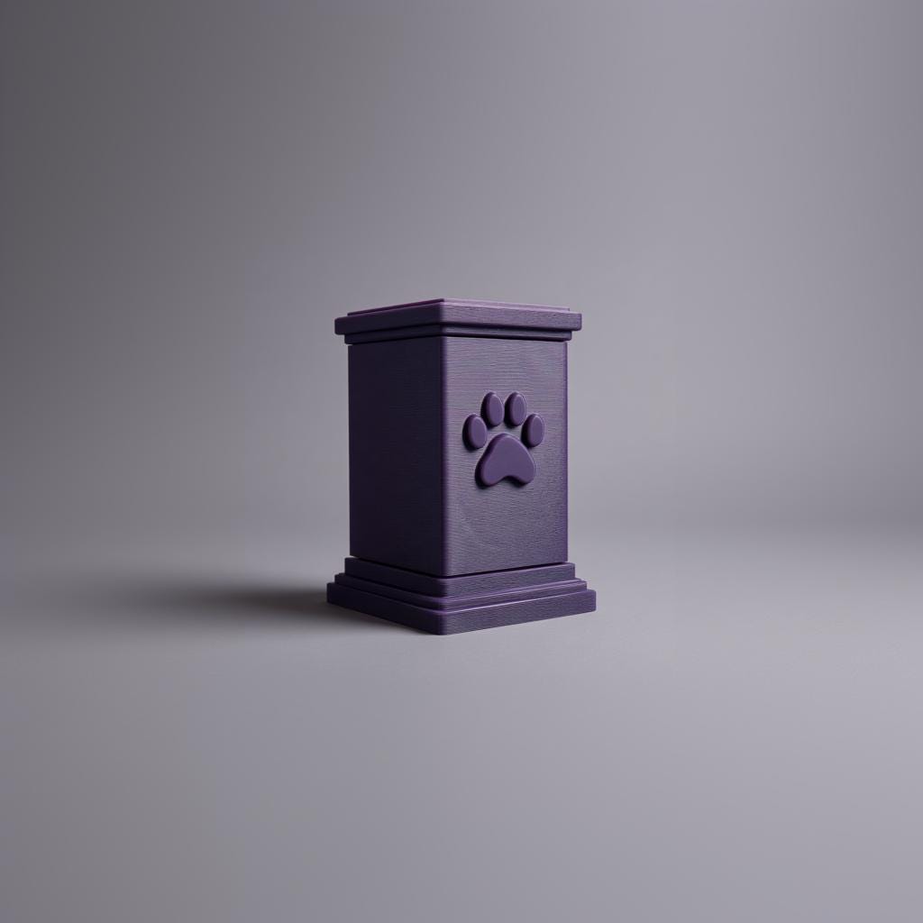 Paw Print Pet Ashes Urn | 3D Printed Minimal Memorial Keepsake Box for Any Pet | Modern Cremation Decor, Pet Loss Sympathy Gift