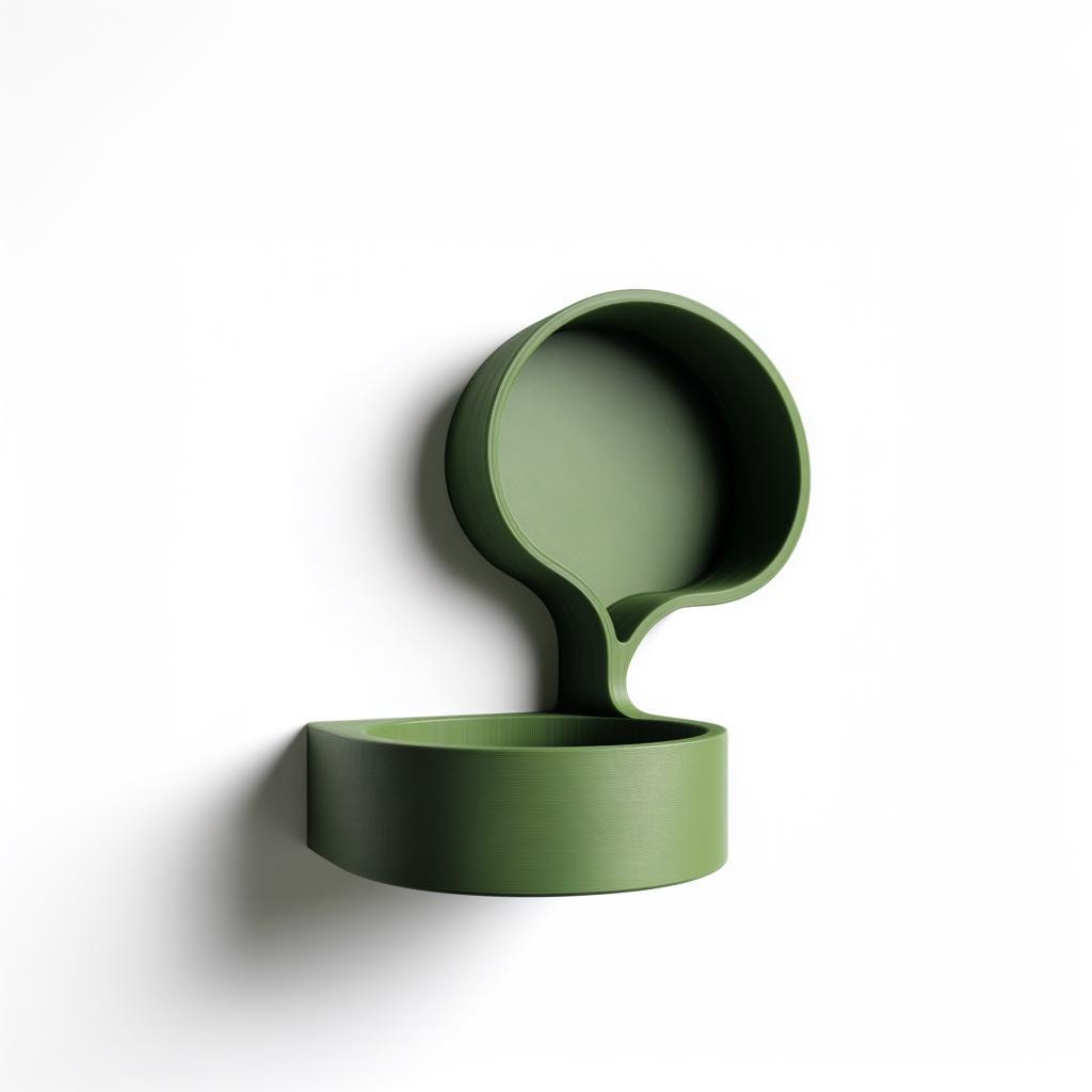 Organic Bubble Wall Shelf | 3D Printed Minimal Floating Display Ledge with Round Backplate | Modern Sculptural Wall Decor for Keys, Plants