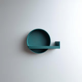 Round Wall Shelf with Stopper | 3D Printed Minimal Floating Display Ledge with Circular Backplate | Modern Geometric Entryway Wall Decor