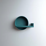 Round Wall Shelf with Stopper | 3D Printed Minimal Floating Display Ledge with Circular Backplate | Modern Geometric Entryway Wall Decor