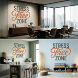 Stress Free Zone Wall Decal | Office Chill Room Decor | Breakroom Sticker | Corporate Relaxation Area Signs | Vinyl Lettering Yoga Studios