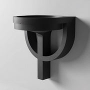 3D printed bowl wall shelf with shallow catchall tray and geometric hoop bracket