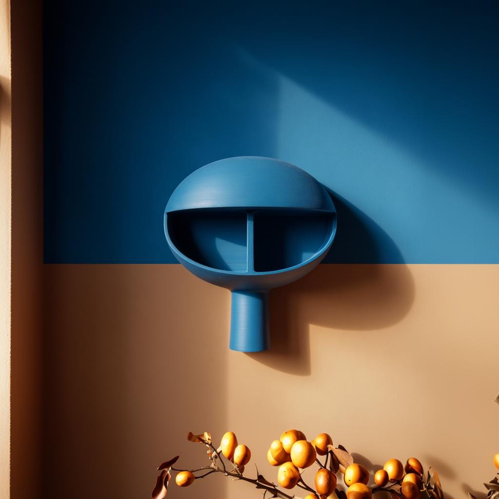 Dome Niche Wall Shelf | 3D Printed Minimal Floating Display with Compartments | Sculptural Wall Decor for Keys Plants Entryway Crystals