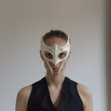 Fantasy Winged Face Mask | 3D Printed Sculptural Cosplay Half Mask with Elongated Fangs | Masquerade Wearable Art, Festival Costume Prop