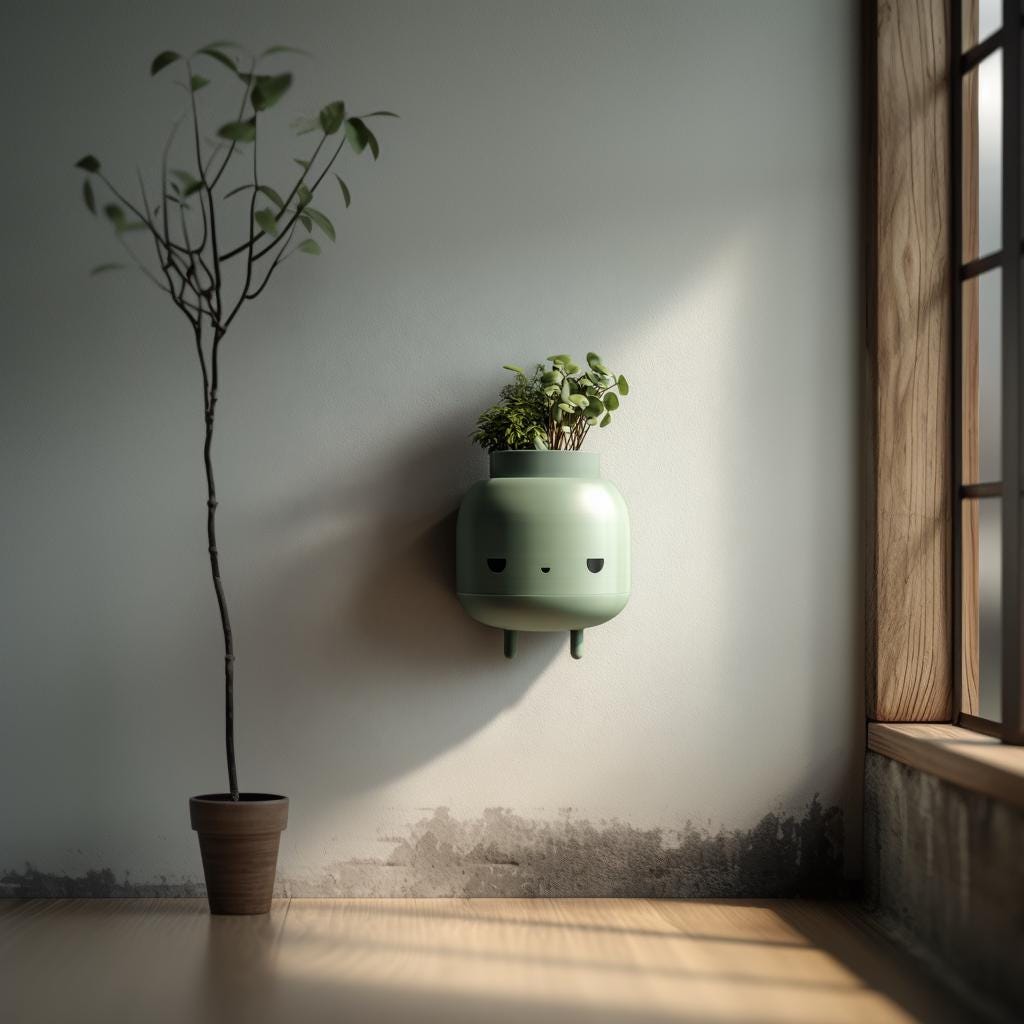 Minimalist Character Wall Planter Pot | 3D Printed Modern Hanging Planter | Cute Sculptural Wall Decor for Contemporary and Cozy Interiors