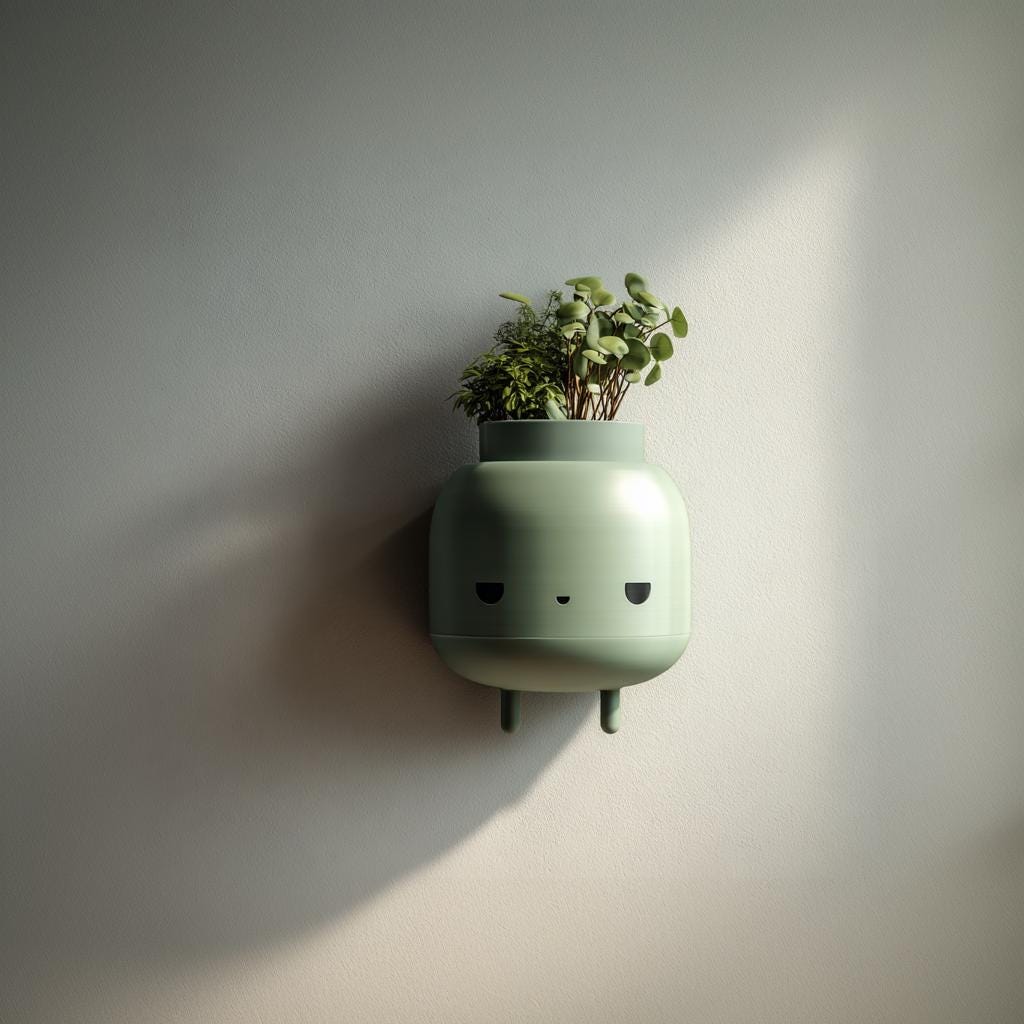 Minimalist Character Wall Planter Pot | 3D Printed Modern Hanging Planter | Cute Sculptural Wall Decor for Contemporary and Cozy Interiors