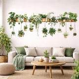 Indoor Plant Shelf Wall Decal | Potted Greenery Mural | Hanging Plant Sticker | Urban Jungle Wall Art | Biophilic Home Decor