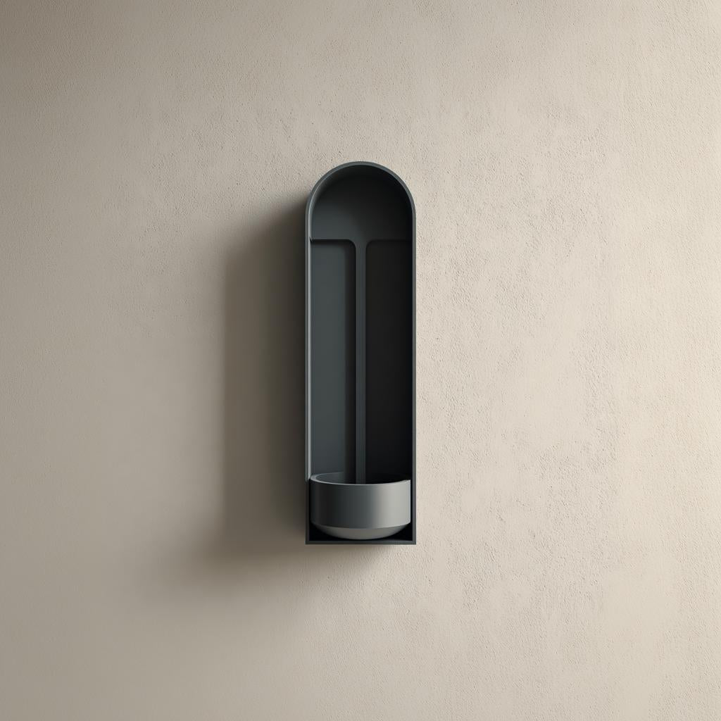 Arched Niche Wall Shelf with Bowl | 3D Printed Minimal Floating Wall Organizer | Sculptural Modern Wall Decor for Entryway Keys & Jewelry