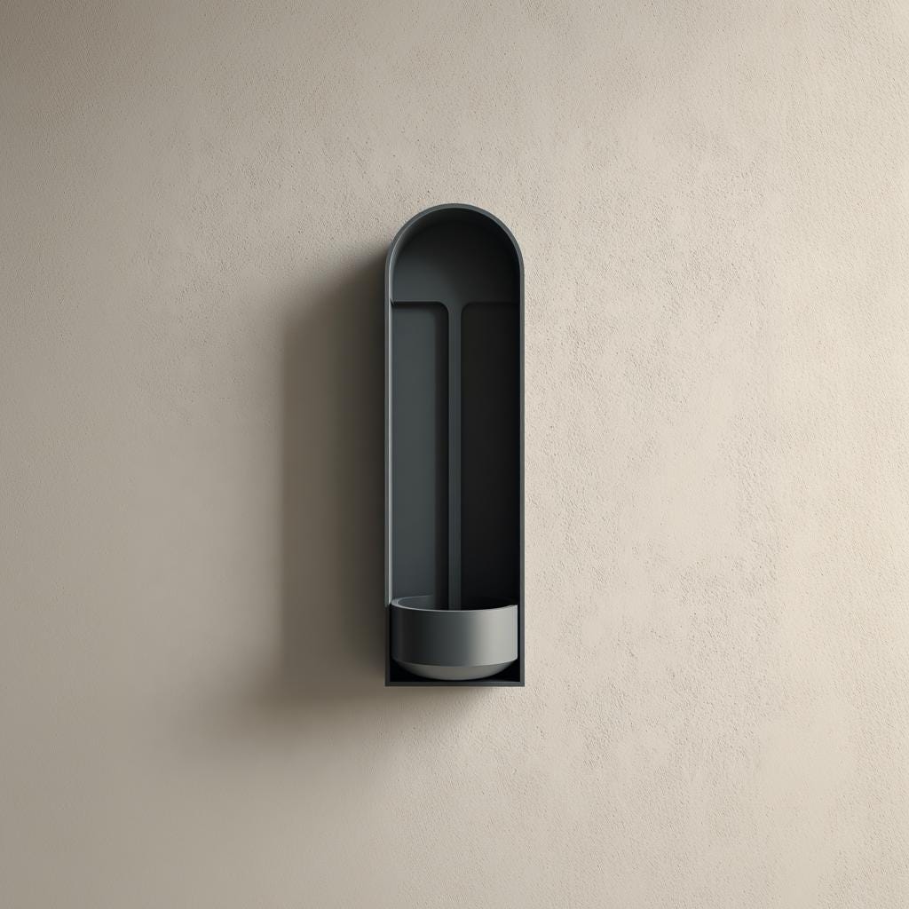 Arched Niche Wall Shelf with Bowl | 3D Printed Minimal Floating Wall Organizer | Sculptural Modern Wall Decor for Entryway Keys & Jewelry